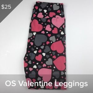 LuLaRoe Valentine’s Heart Leggings One Size OS